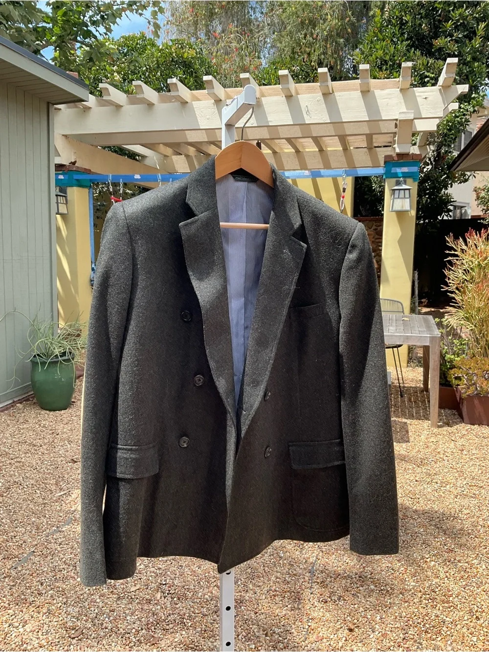Band Of Outsiders Charcoal Double-Breasted Pea Coat
